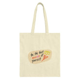 Best Version Tote Bag, Motivational Quote, Floral Bag, Trendy Gift Idea, Positive Vibes, Carryall Bag, Everyday Bag, Book Bag, Market Bag - Tawshia
